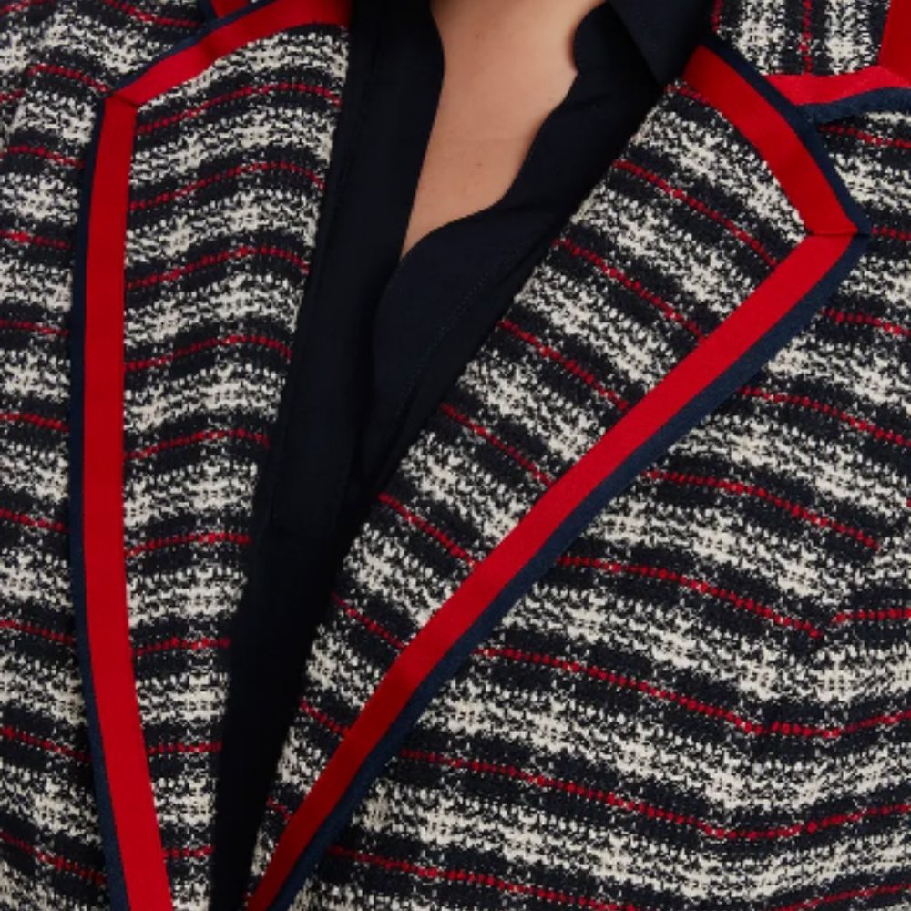 Court & Rowe Plaid Tweed Blazer Jacket in Blue Night size 22W NWT - Picture 4 of 9